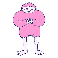 cartoon bigfoot in bright neon color
