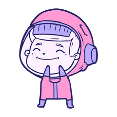 Fototapeta premium happy cartoon astronaut in bright neon color