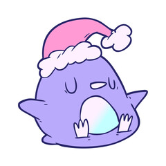 cute cartoon penguin in bright neon color