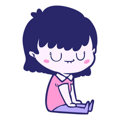 cartoon woman in bright neon color
