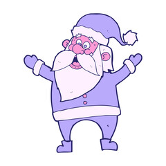 cartoon santa claus in bright neon color