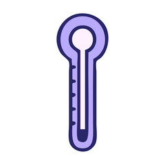 cute cartoon of a glass thermometer in bright neon color