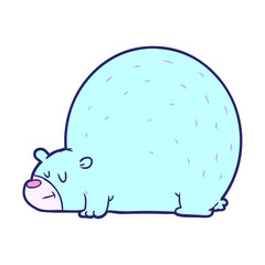 polar bear cartoon in bright neon color