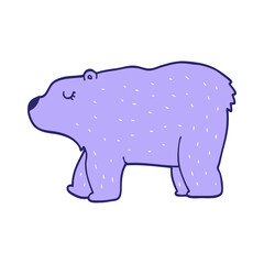 cartoon bear in bright neon color