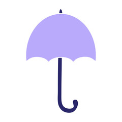 line drawing cartoon of a open umbrella icon in bright neon color