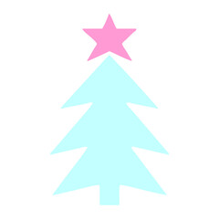 Fototapeta premium flat symbol of a christmas tree icon in bright neon color
