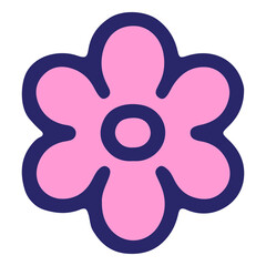 simple flower design in bright neon color