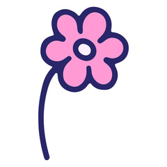 simple flower design in bright neon color