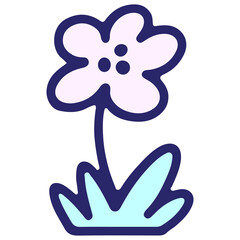 simple flower design in bright neon color