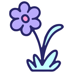 simple flower design in bright neon color