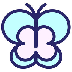simple cute butterfly in bright neon color