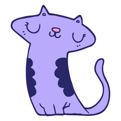 cartoon cat in bright neon color