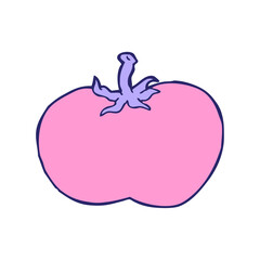 cartoon tomato in bright neon color