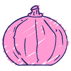 Pumpkin Chalk Drawing in bright neon color