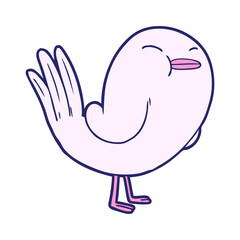 cartoon bird in bright neon color
