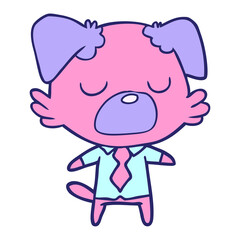 cartoon dog manager in bright neon color
