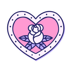 tattoo heart design in bright neon color