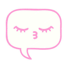 Speech Bubble Chalk Drawing in bright neon color