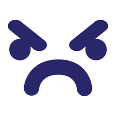 simple annoyed face icon in bright neon color