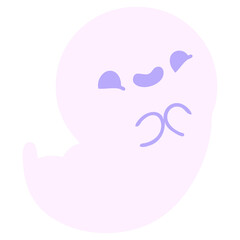 happy halloween ghost in bright neon color