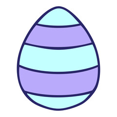 hand drawn quirky cartoon easter egg in bright neon color