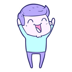 cartoon man laughing in bright neon color