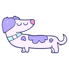 cartoon dog in bright neon color