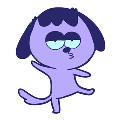 cartoon bored dog in bright neon color