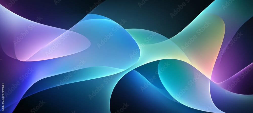 Wall mural sleek and modern abstract background featuring elegant curves, waves, and dynamic shadow play design
