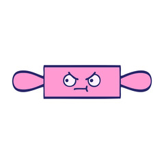 cute cartoon of a rolling pin in bright neon color