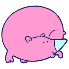 cartoon bear in bright neon color