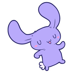 cartoon rabbit in bright neon color
