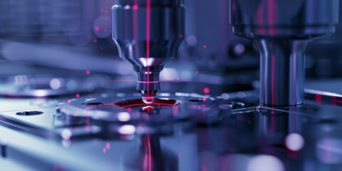 Precision manufacturing equipment with laser technology in high-tech industrial setting