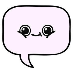 cute cartoon of a speech bubble in bright neon color