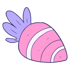 cartoon carrot in bright neon color