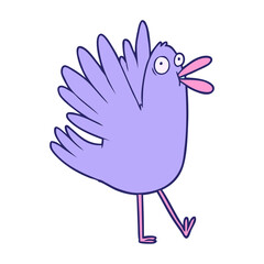 cartoon bird squawking in bright neon color