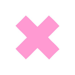 flat color retro cartoon of a multiplication symbol in bright neon color