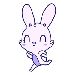 cute cartoon rabbit in bright neon color