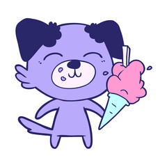 cartoon dog in bright neon color