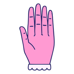 iconic tattoo style image of a hand in bright neon color