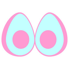 avocado in bright neon color