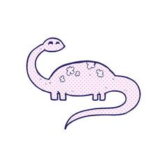 cartoon dinoaur in bright neon color