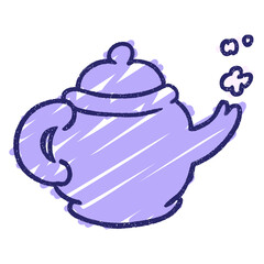 Teapot Chalk Drawing in bright neon color