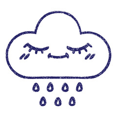 Storm Cloud Charcoal Drawing in bright neon color