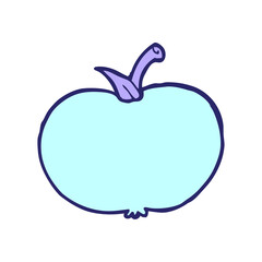 cartoon apple in bright neon color