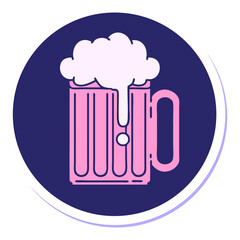 circle beer sign in bright neon color