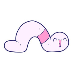 cartoon worm in bright neon color