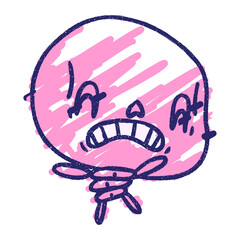 Skeleton Chalk Drawing in bright neon color