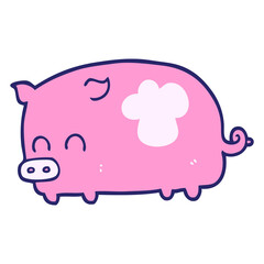 cute cartoon pig in bright neon color