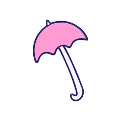 cartoon umbrella in bright neon color